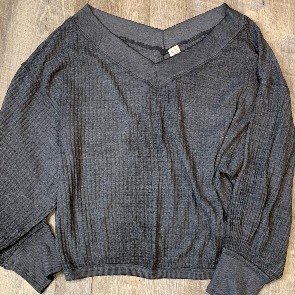 Free People waffleknit shirt. Medium
